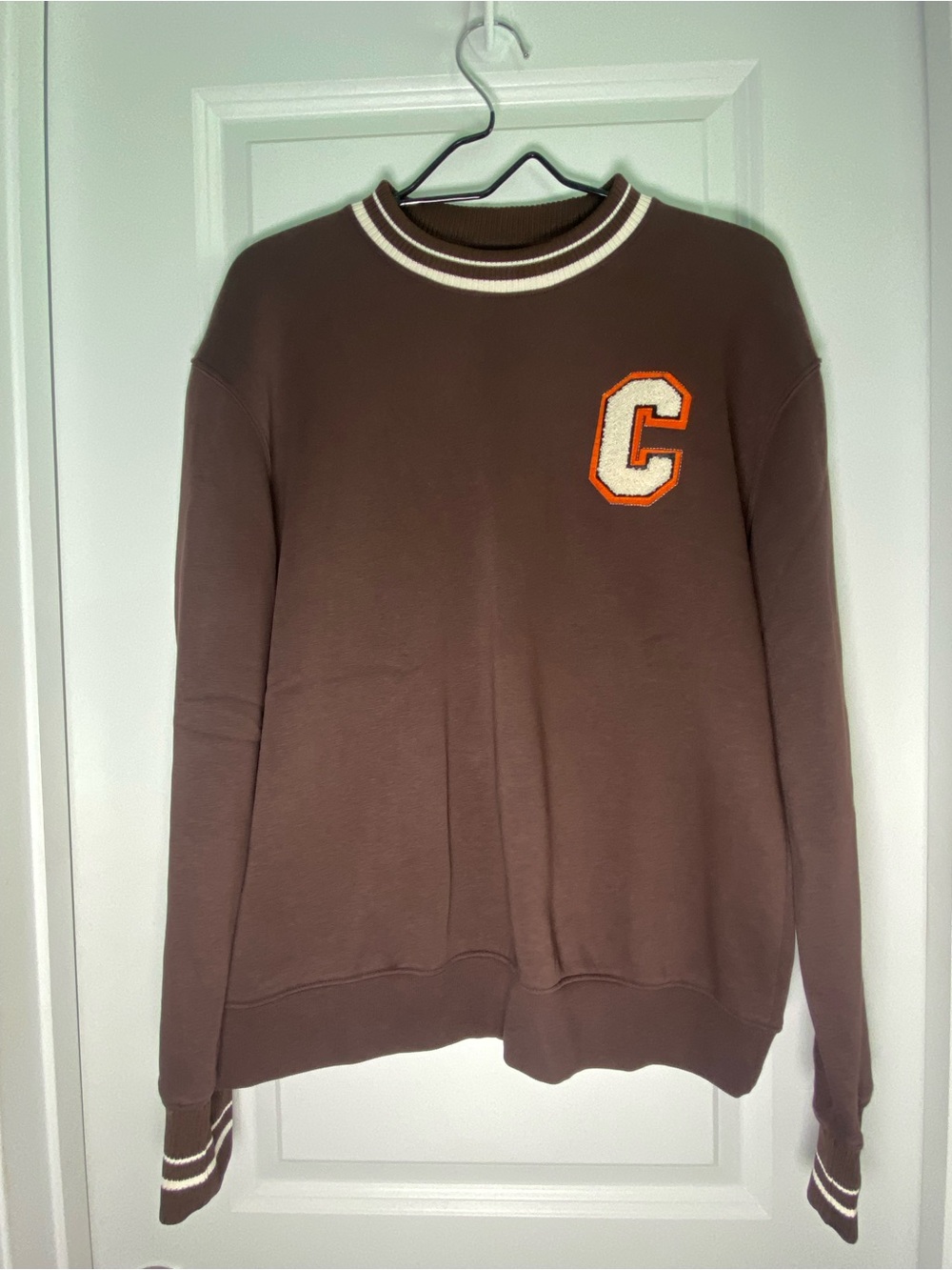 Denim & Flower by Ricky Singh Varsity Letter C Pullover Sweatshirt Size S